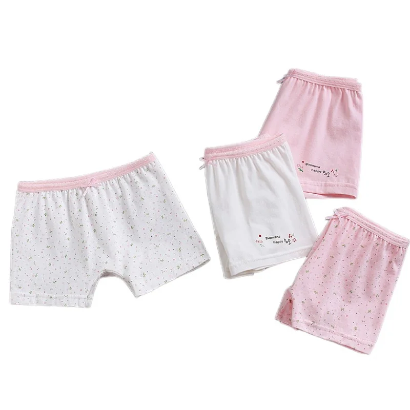 

Round Yuan Girls Cotton Briefs Boxers Cute Design Underwear Kid Breathable Soft Healthy Underpants Girls Boxer 4pcs/Lot 100-160