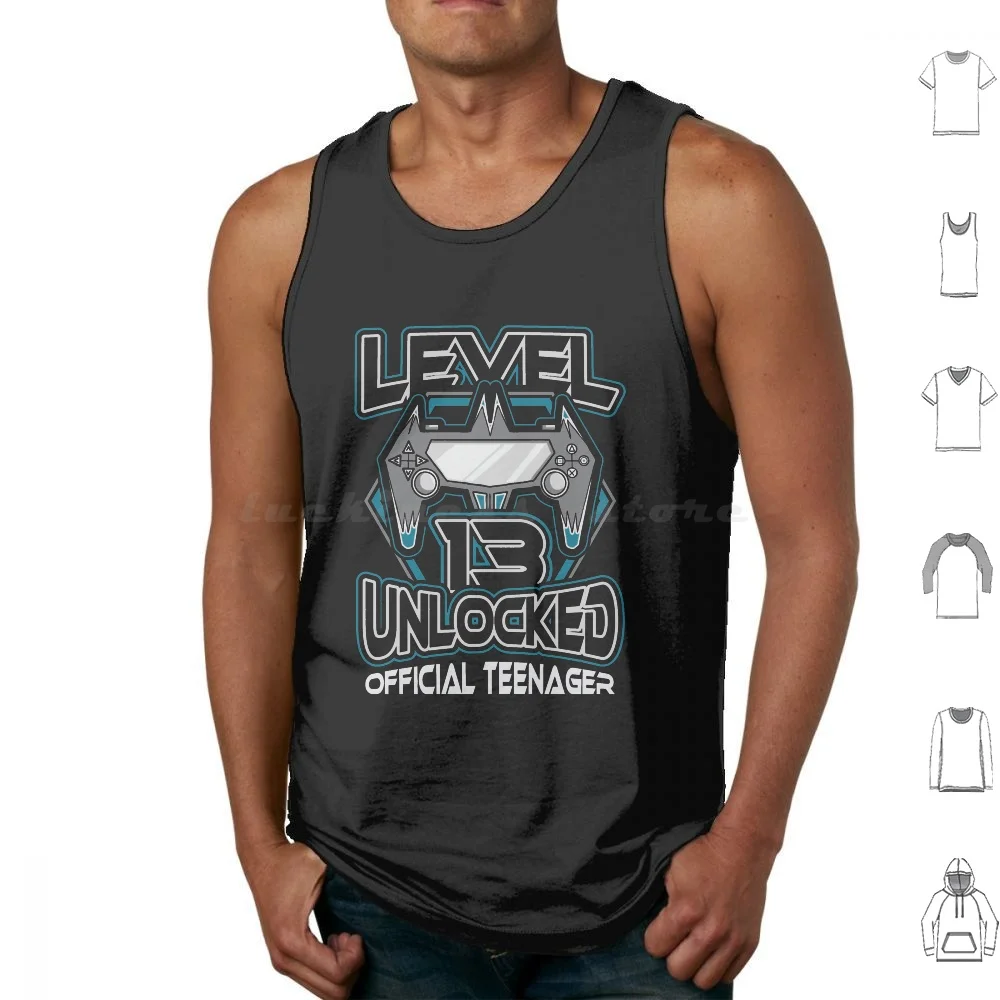 Level 13 Unlocked Official Teenager 13th Birthday Tank Tops Print Cotton Level 13 Unlocked Official Teenager Level 13