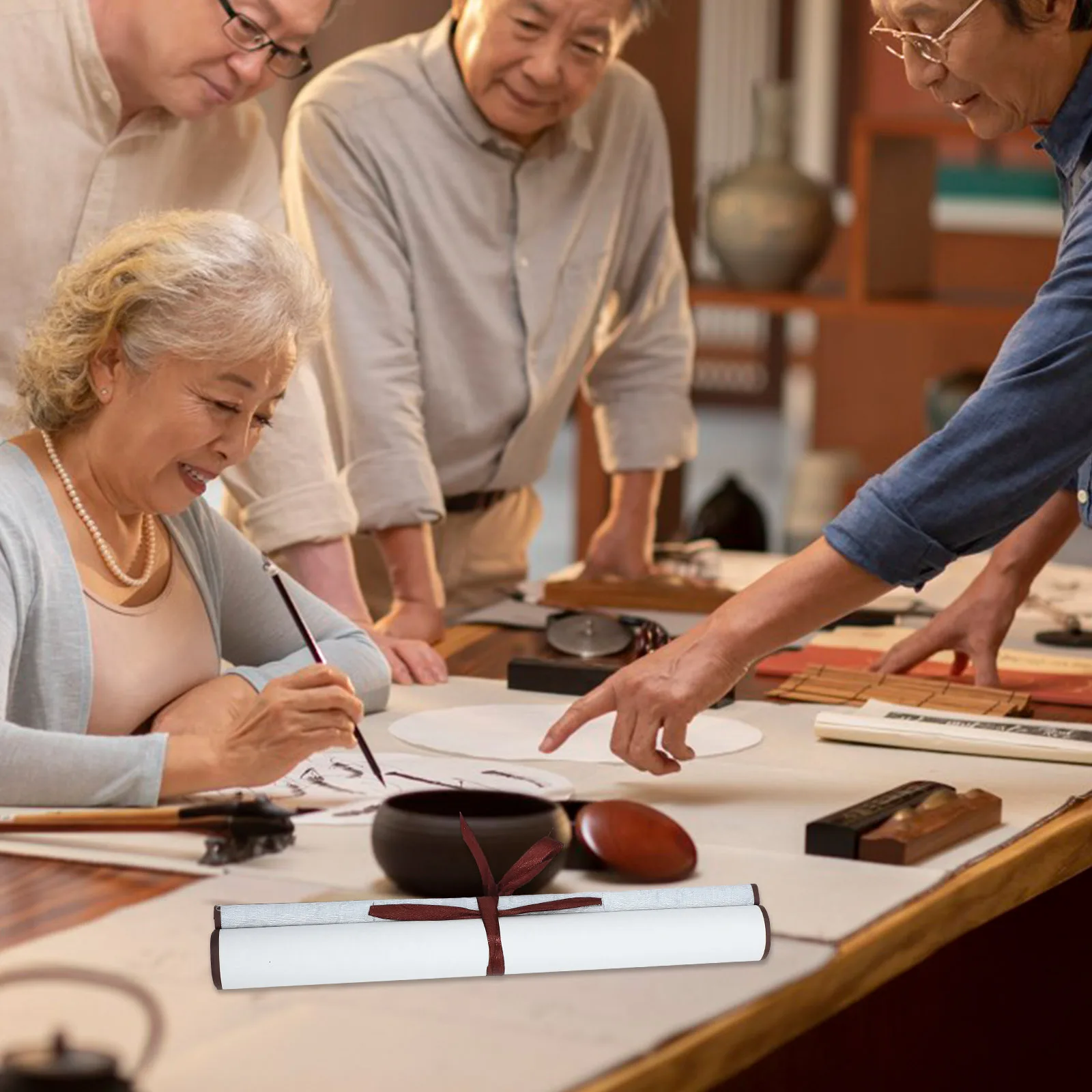 

Chinese Calligraphy Paper Blank Hanging Scroll for Ink Painting Watercolor Artwork Display Home Supplies Blank Painting Scroll