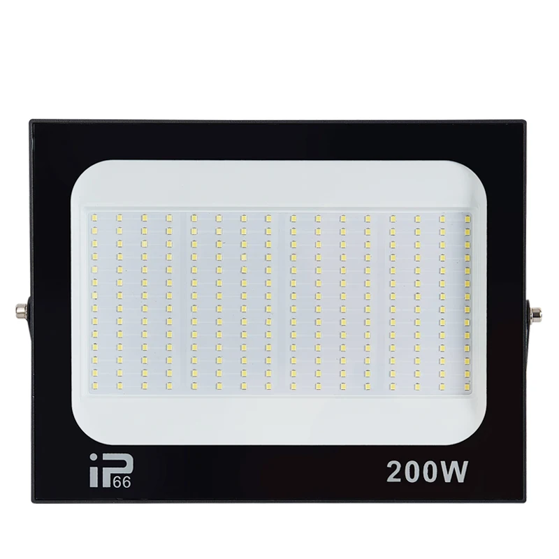 LED Flood Light Spotlight AC220V 100W 200W IP66 Waterproof LED Black Shell Garden Street Gate Wall Floodlights