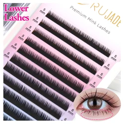 RUJADE Short Sizes 5mm 6mm 7mm 8mm Under Eyelashes Lower Lashes Natural False Individual Eyelash Extensions Bottom Lower Lashes