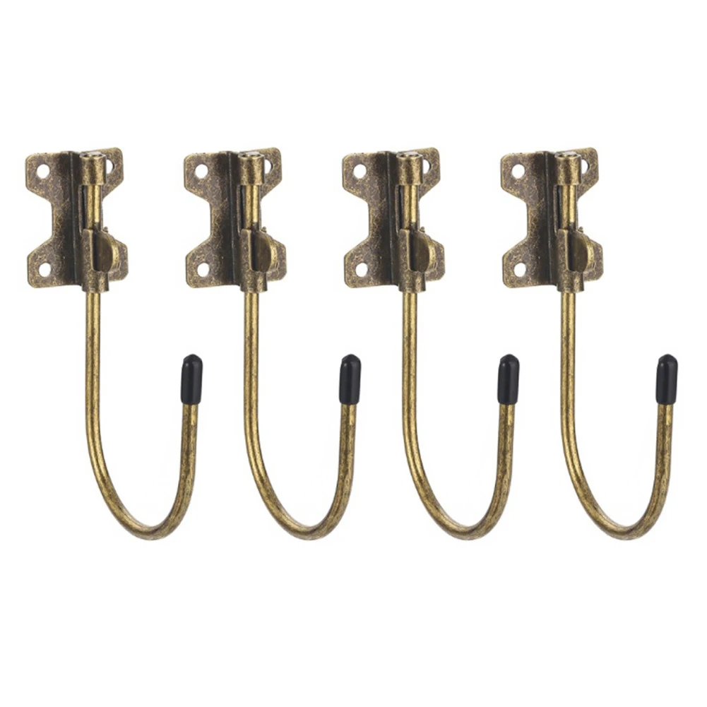 

4PCS Leather Drill Holder Belt Tool Hook Holster Drill Holder Drill Holster Metal Bag Hooks With Screws 180-degree Rotating Hook
