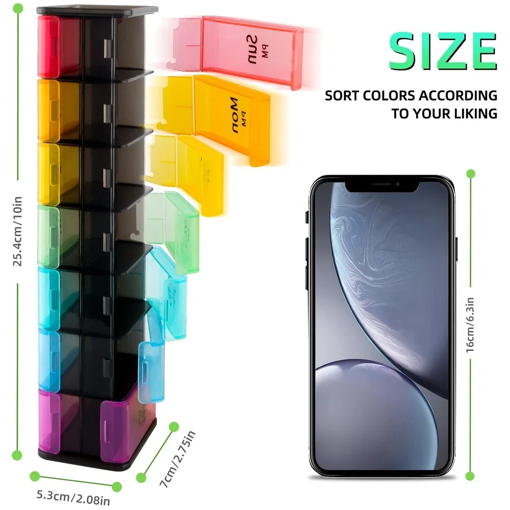 1PCS Extra Large Pill Organizer 2 Times a Day, Big Weekly Pill Box Organizer, Giant Daily Pill Container with 14 Compartment