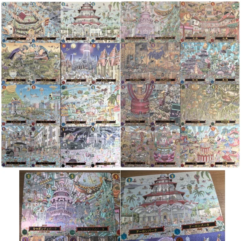 

One Piece OPCG Landmark Series Fish-Man Island Thriller Bark Reflective Flash Card Baratie Conomi Islands Anime Collectible Card