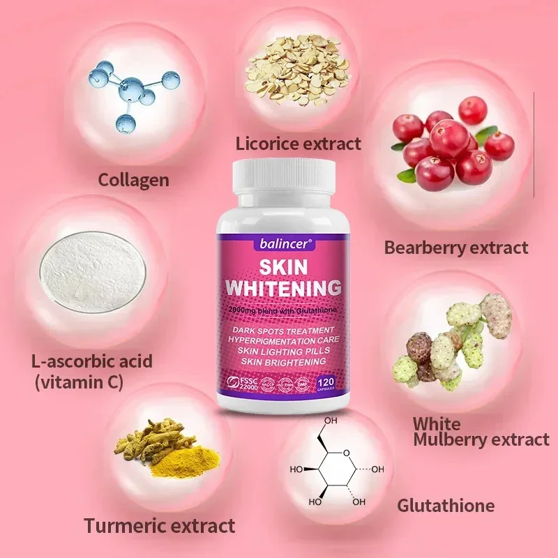 Glutathione Whitening - 120 Tablets 2000mg Effective Skin Whitening Supplement, Dark Spots, Pigmentation Anti-Aging Antioxidant