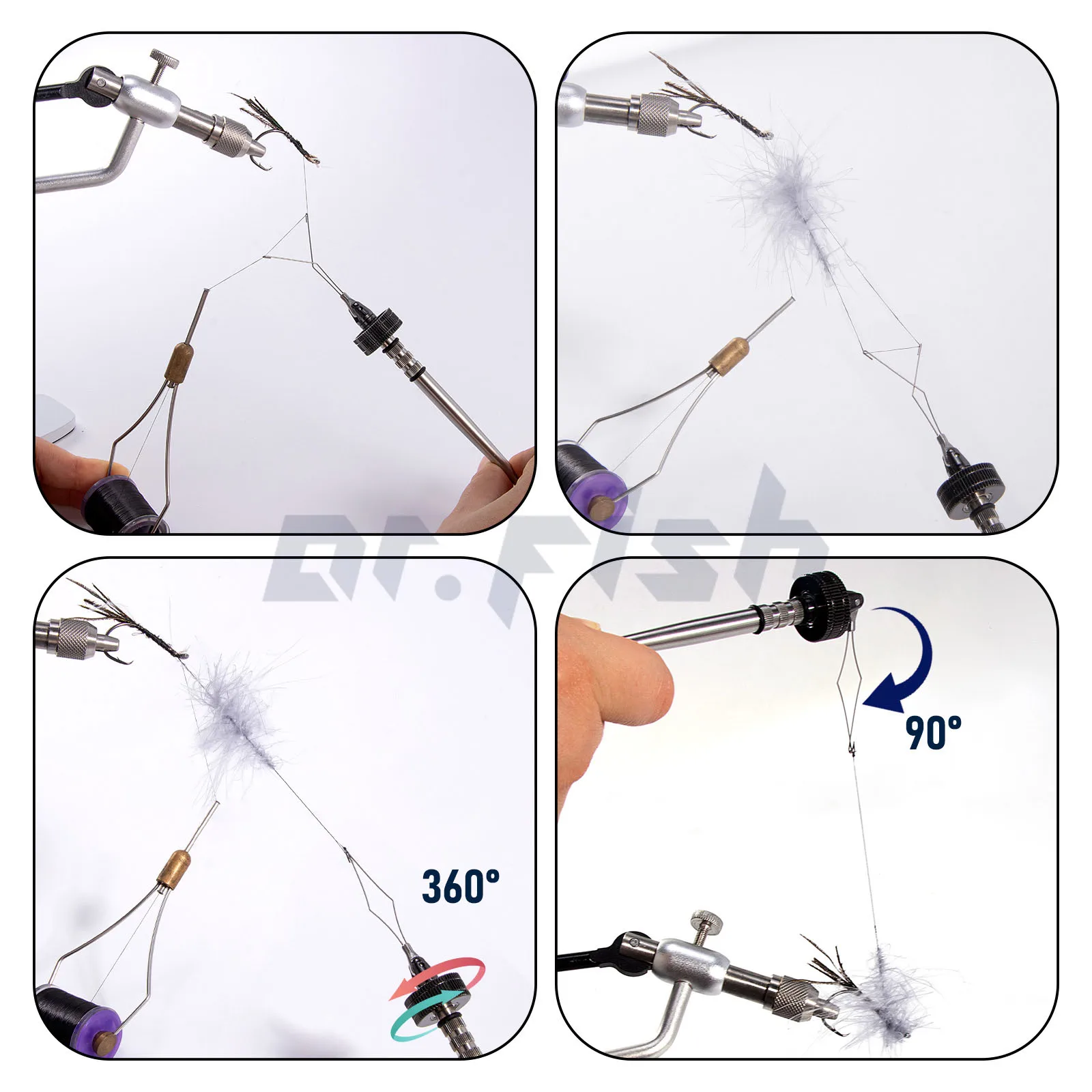 Dr.Fish Dubbing Spinner 90°+360° Acero Inoxidable Atado Moscas - imagen 2