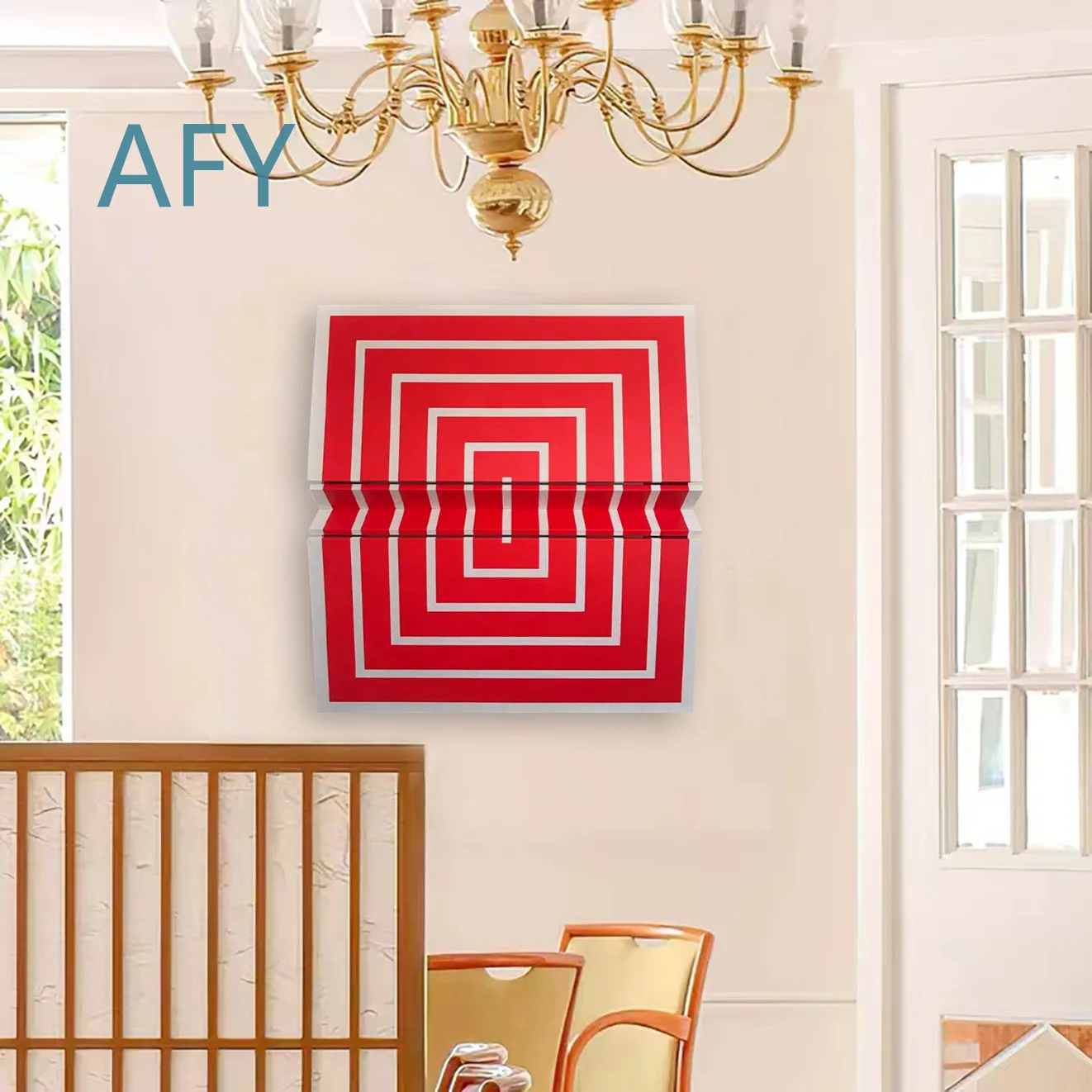 Modern Wood Carving Wall Art for Living Room Dining Room Bedroom Entryway Decor Striped Deep 3D Abstract Painting