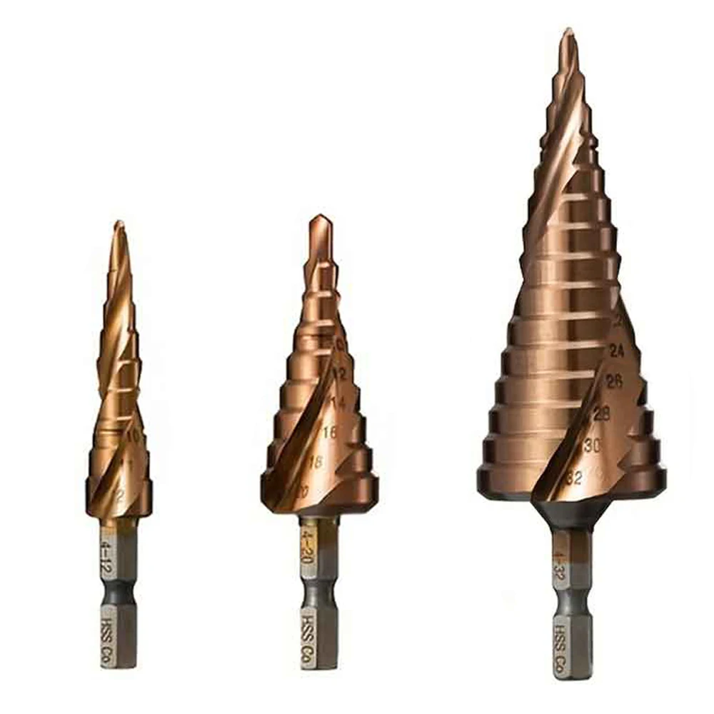 1 قطعة M35 الكوبالت خطوة مثقاب الخشب ، 4 مللي متر ~ 12 مللي متر/20 مللي متر/32 مللي متر ، HSS-Co مثقاب الخشب ، مخروط ثقب معدني ، للحديد النحاس الفولاذ المقاوم للصدأ والخشب