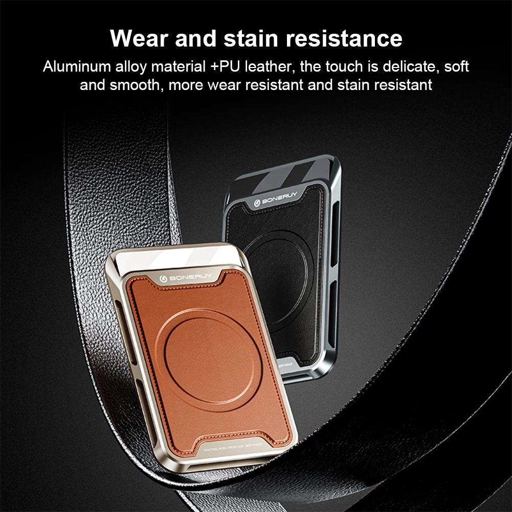 Magnetic Card Wallet Holder for MagSafe for iPhone 16/15/14/13/12 Series Vegan Leather Magnetic Phone Wallet 2 Card Slots