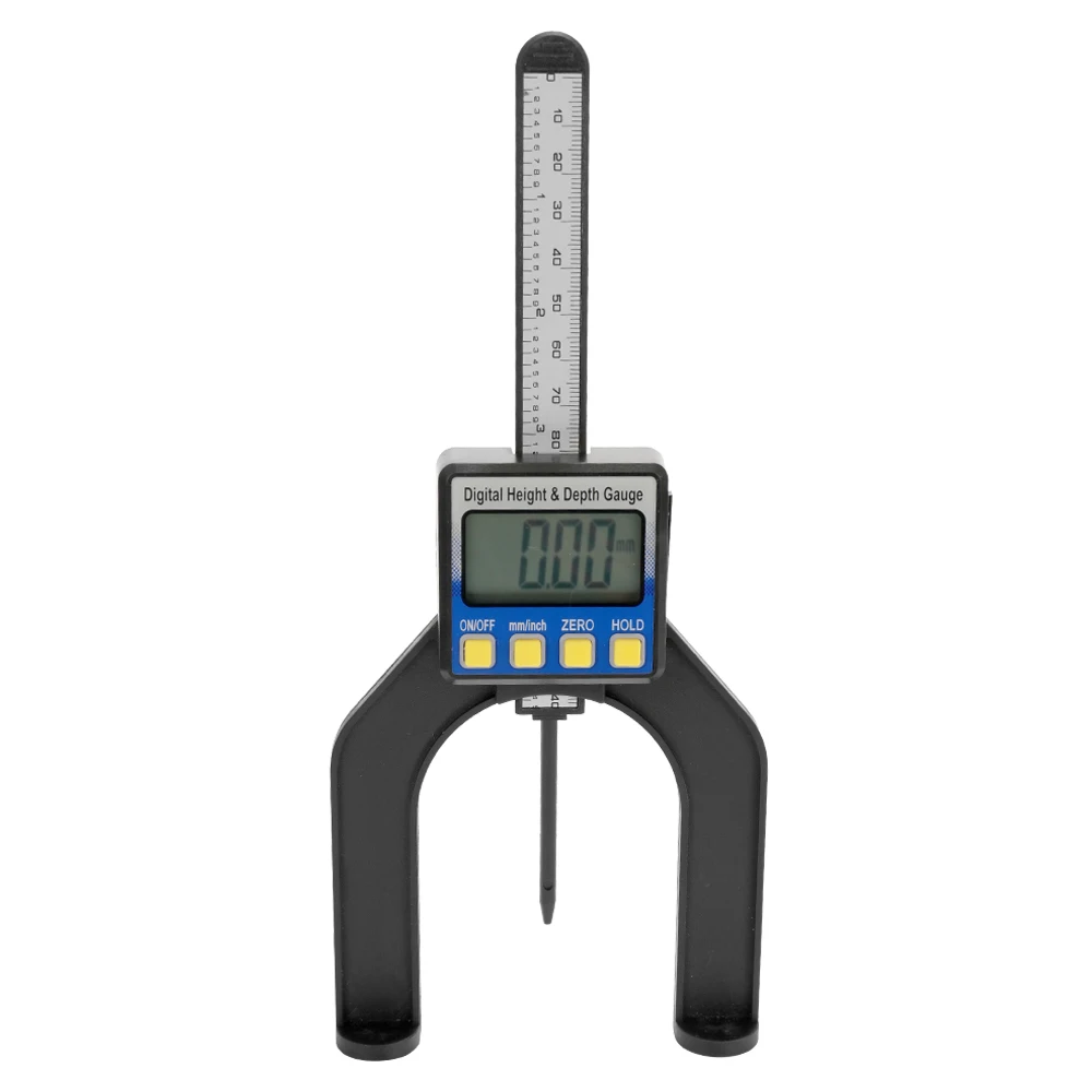 High Accuracy LCD Digital Display Slide Caliper Vernier Ruler Height and Depth Gauge with Measuring Range of 0-85mm Bottom