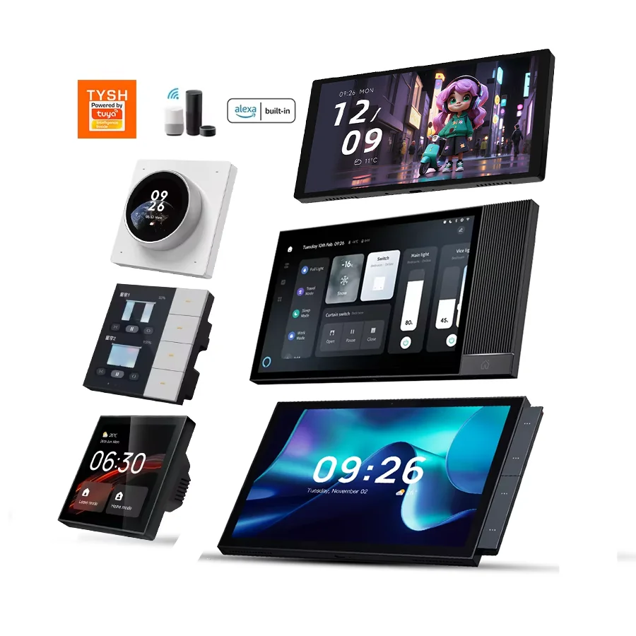 Integrated WiFi ZigBee Smart Home Controller Flip Touchscreen Control Panel Dimmer Switch Android Multi-Scene Automationn