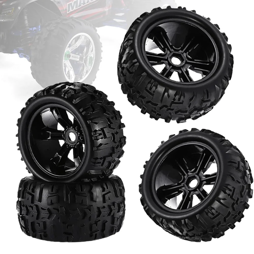 4pcs 8477/8483 1/8 Scale 17mm Hex RC Truck Tires Set With Tool For Traxxas Maxx Tmaxx E-Revo Revo 3.3 JLB Cheetah Monster