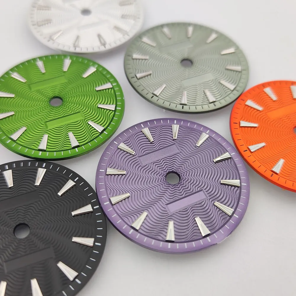 Nh35/miyota8215 dial 28.5mm mostrador de relógio rosca de aço inoxidável se encaixa no movimento nh35 miyota8215 acessórios de relógio de movimento