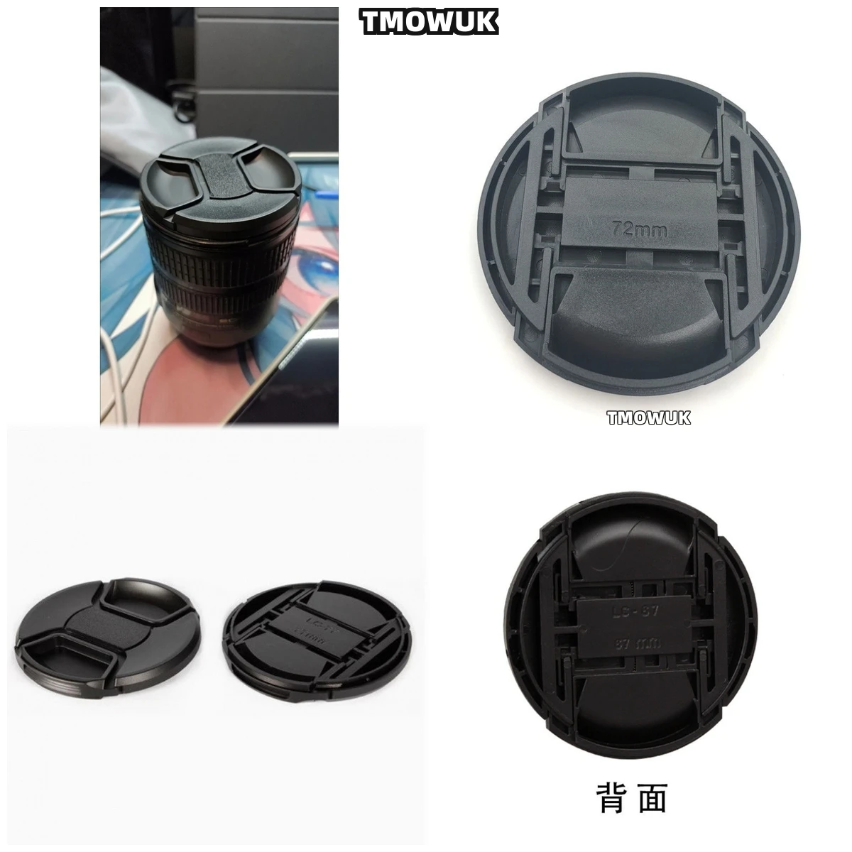 

For Panasonic S1R S9M2 G100 G95 GH6 GX8 GX9 ZS220 DMC-FZ570 DMC-FZ580 Camera Lens Cap Protective Cover Center Pinch Snap-on 49mm