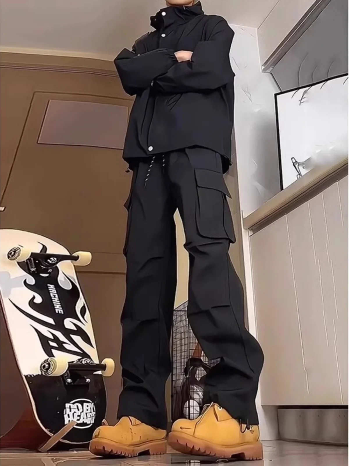 

Американские уличные походные брюки American Sle для мужчин, весенне-осенние водонепроницаемые брюки, складные прямые рабочие брюки в стиле милитари