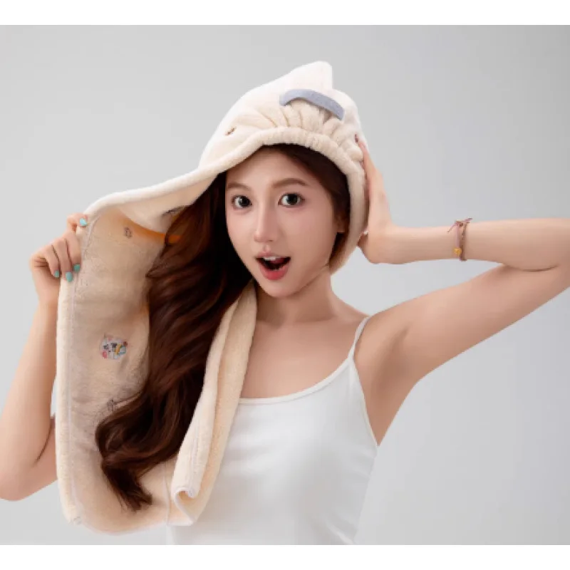 Women's Thickened, Super-Absorbent Hair-Drying Turban Towel for Quick Drying After Washing Hair  New Double-Layer Bath Cap