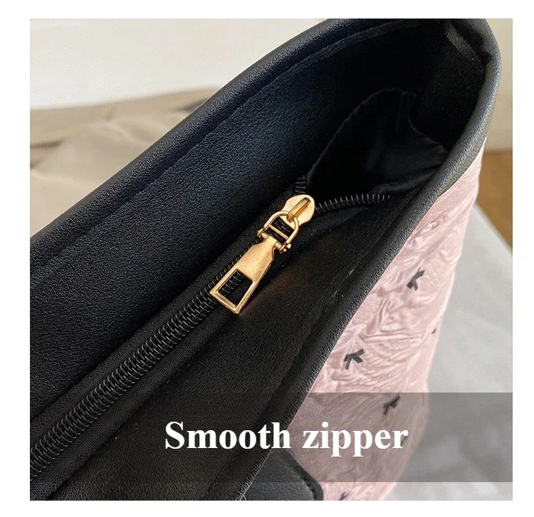 Sommerliche, farbenfrohe Tragetasche mit Schleife für Damen, große Kapazität, trendige, vielseitige Hand- und Schultertasche, ideal für Pendler, Alltag und Freizeit. – Detail 6