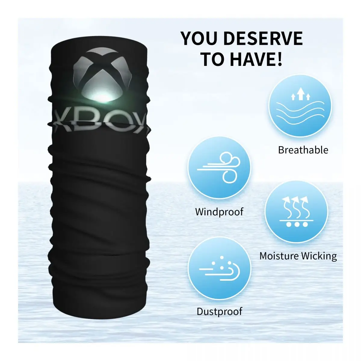 وشاح سحري مطبوع عليه شعار Xbox باللون الأخضر، عصابة رأس متعددة الوظائف للجري للجنسين والكبار قابلة للغسل