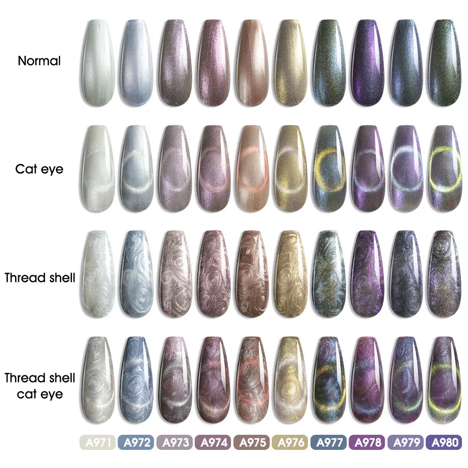 ROSALIND 9D Cat Eye Thread Shell Gel Polish Soak Off Nail Gel Polish Rainbow Semi Permanent vernice UV LED Gel per Nail Art