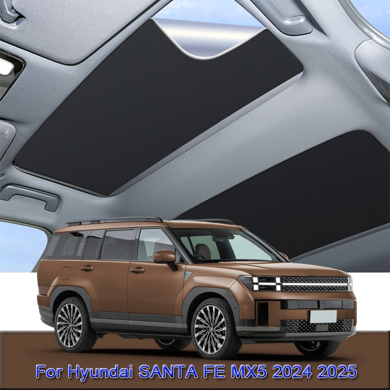 

For Hyundai SANTA FE MX5 2024 2025 Car Electrostatic Adsorption Sunroof Sunshade Heat Insulation Skylight Sticker Accessories