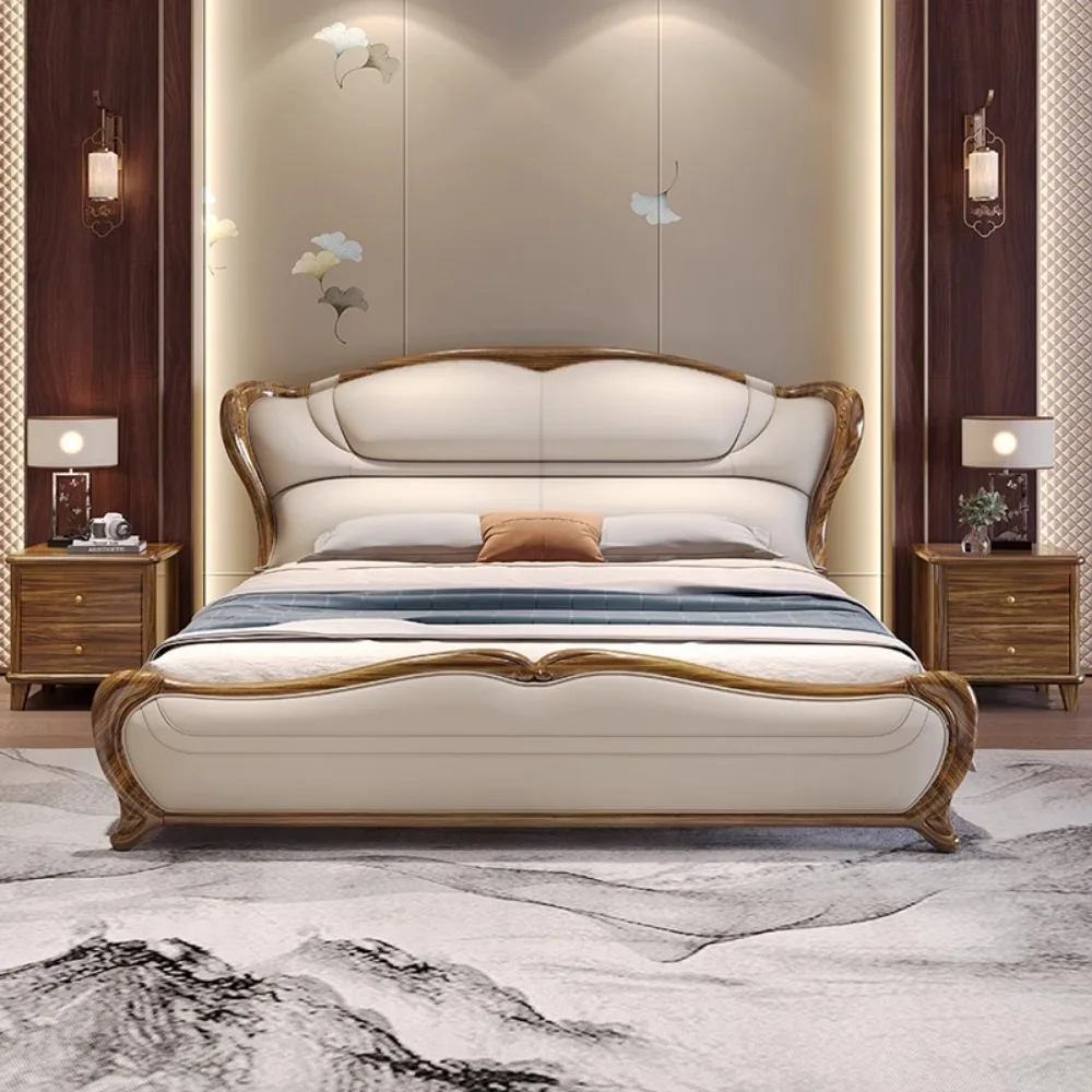 & Fancy Double Upholstered Bed Frame Full Size King Sleeping Bed Storage Minimalist Nordic Queen Size Home Furniture Accessories