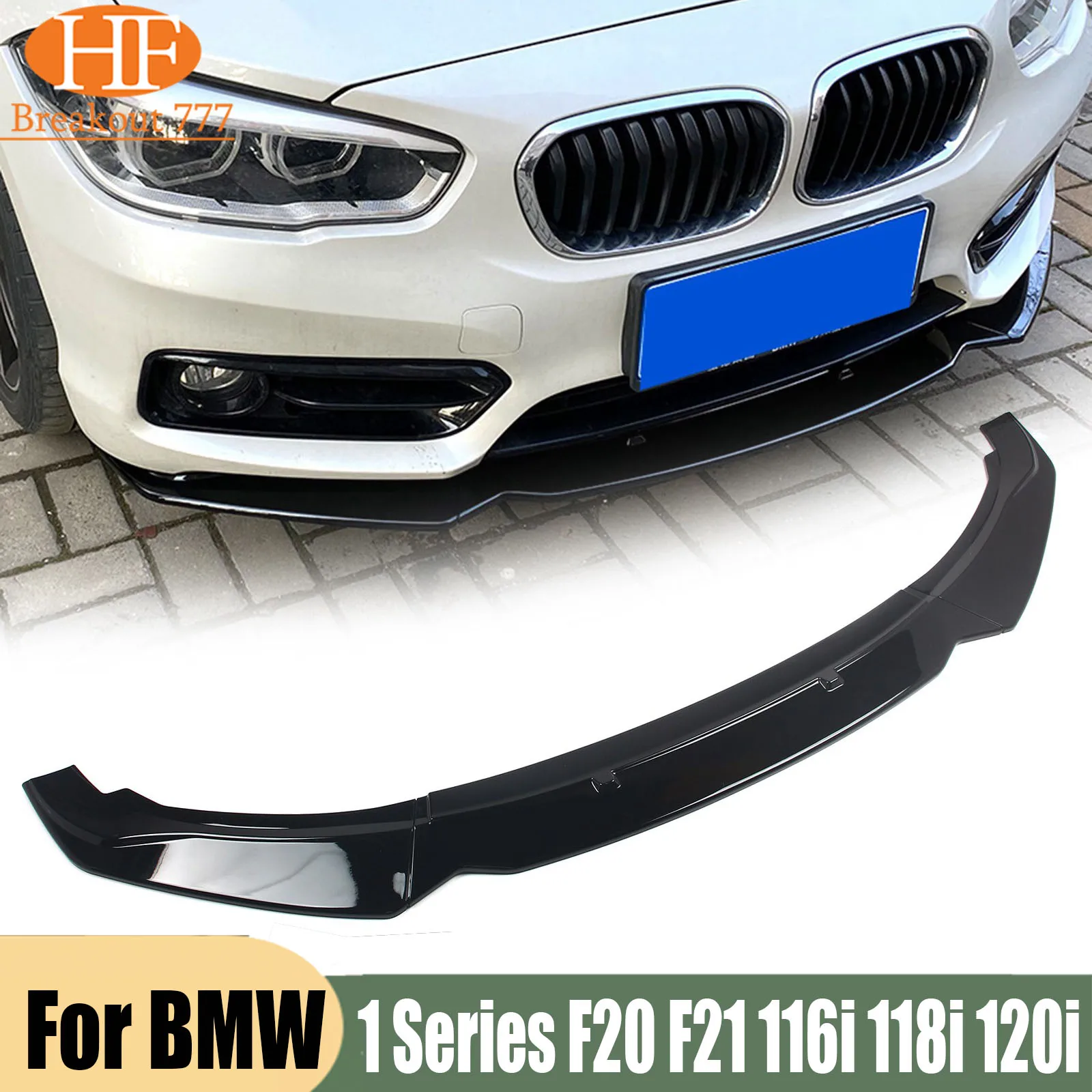 For BMW 1 Series F20 F21 116i 118i 120i 2011-2019 3PCS/1SET Front Bumper Spoiler Lip