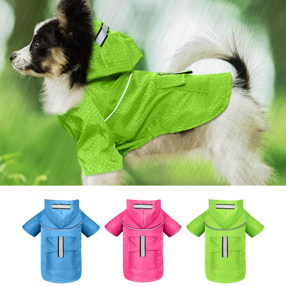 Waterproof Dog Raincoat Reflective Dog Clothes French Hoodies Jumpsuit Rain Coats For Small Medium Large Dogs Chihuahua Pitbull