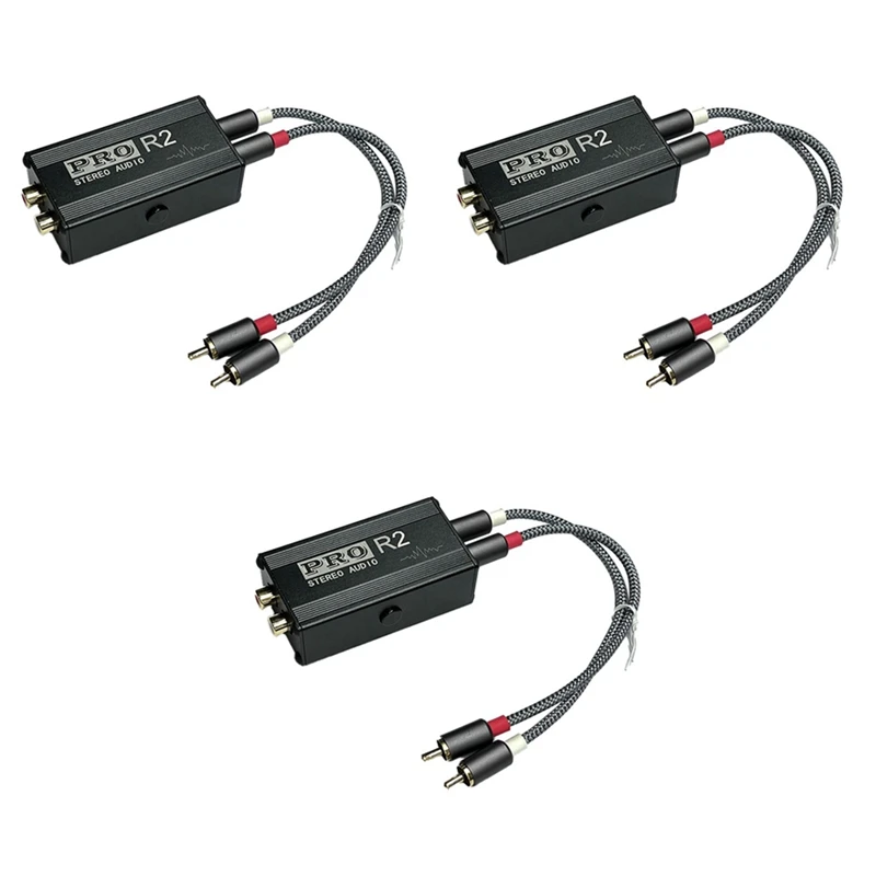 3X Ground Loop Audio Isolator Audio Noise Filter RCA Noise Suppressor Isolator Audio Signal Noise Reducer For PC