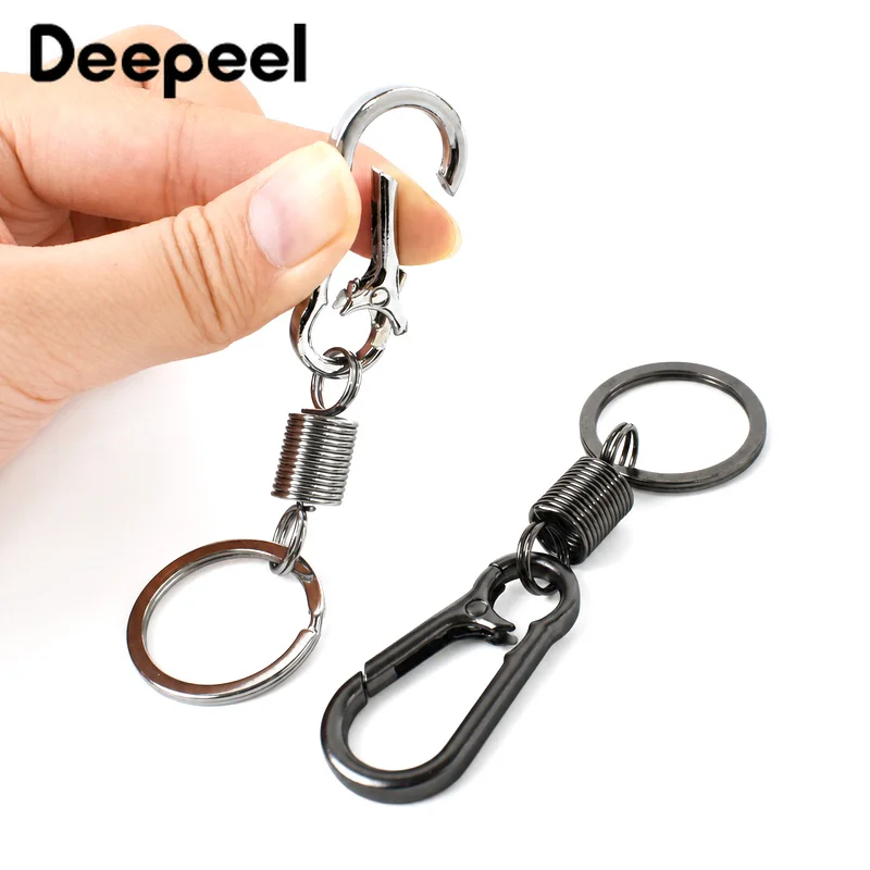 5/10Pcs 103mm Metal Carabiner Clips Belt Buckel Key Ring Backpack Spring Snap Hook Handbag Keychain Connect Loop DIY Accessories view 2