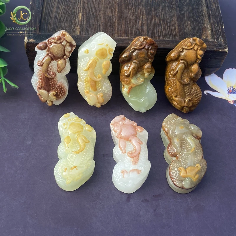 Afghan jade Pixiu pendant with skin, jade jewelry for men and women, new model for live streaming and street vending10Metamodel