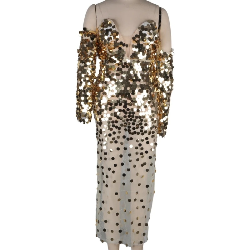 glitter dress see through Mesh Sparkly See Thru Dress