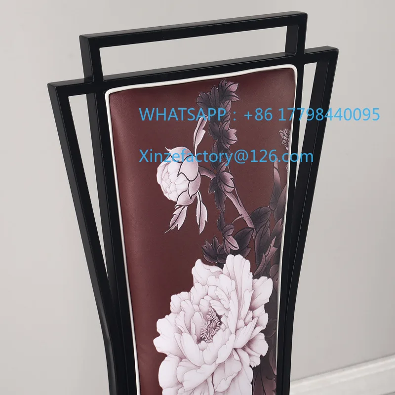 Krzesło hotelowe w stylu chińskim, krzesło do jadalni, krzesło tematyczne do sali bankietowej, krzesło do restauracji hot pot, krzesło restauracyjne z motywem lotosu