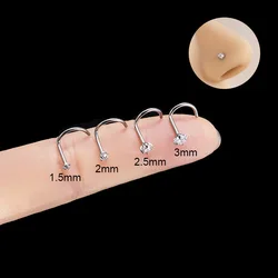 1PC G23 Titanium 20G Nose Studs Ring L Shape Nostril Screw Nose Screw Rings Piercing Cute Body Jewelry