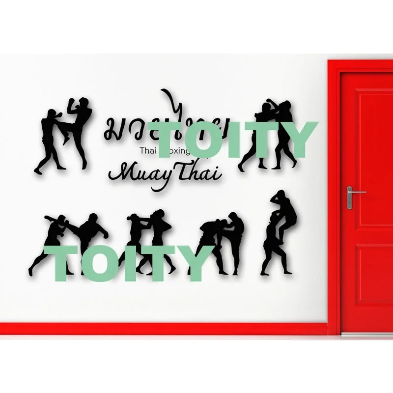 Wall Decal Muay Thai Boxing Fight Club Poster MMA Fighting Martial Arts Vinyl Stickers Removable Mural