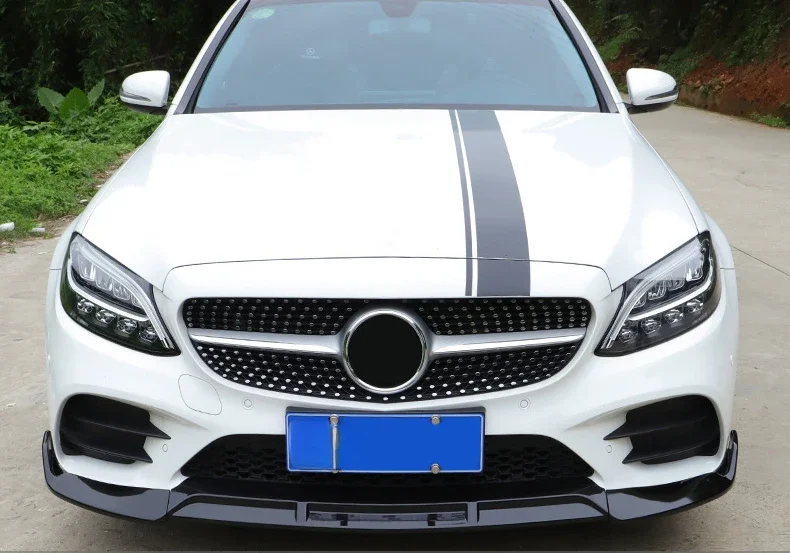 Babos Style Front Bumper Lip Diffuser Spoiler Splitters For Mercedes Benz C-Class W205 C200 C250 C260 C300 C400 C450 2015-2021