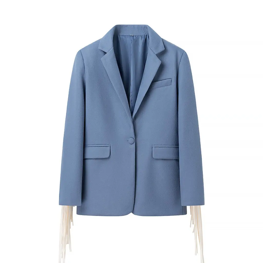 Women's Tassel Suit Jacket European And American Style Autumn Fashion Streetwear for Ladies
