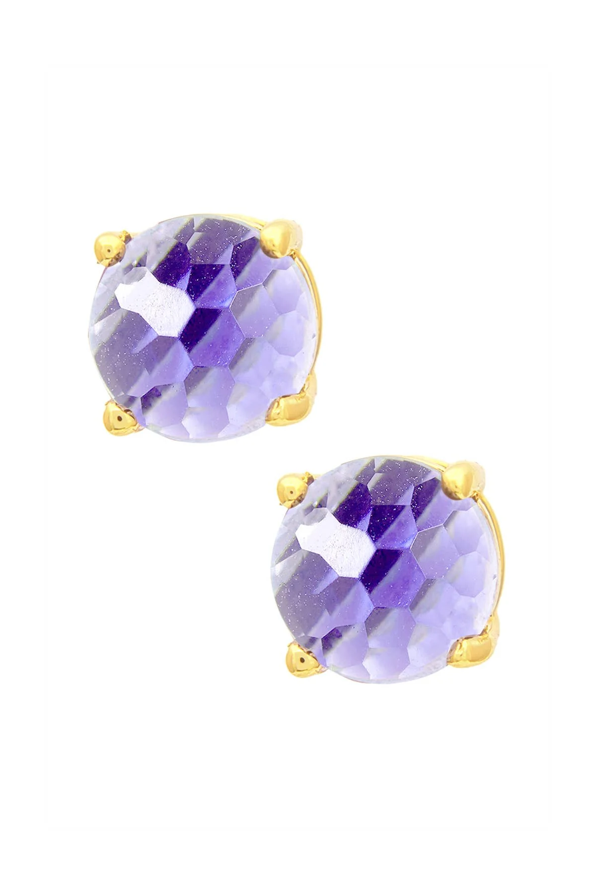 Lavender Crystal 8Mm 4 Prong Post Earrings Stud Earrings Jewelry