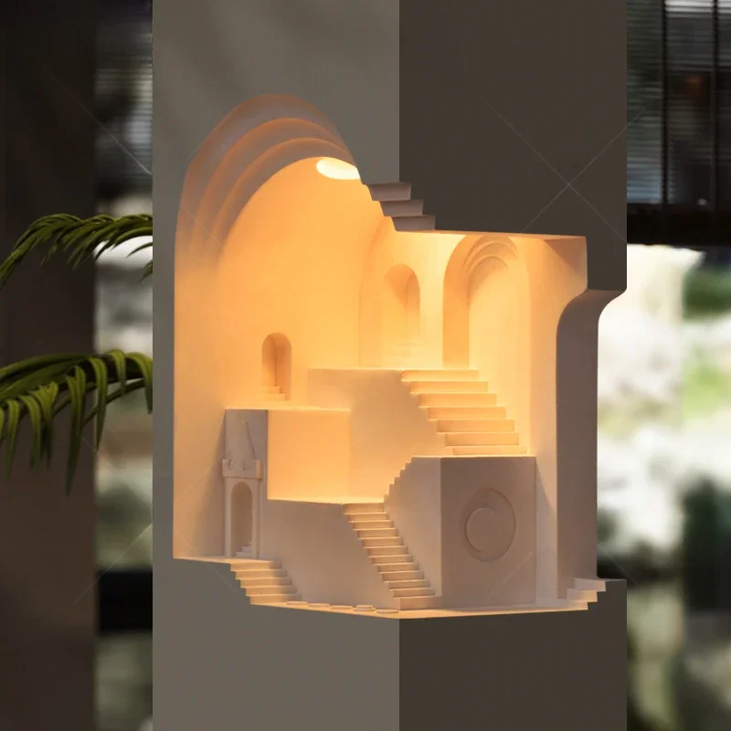 Monument Valley gypsum wall lamp embedded corner corner sensor lamp staircase embedded embedded ambient lamp niche lam