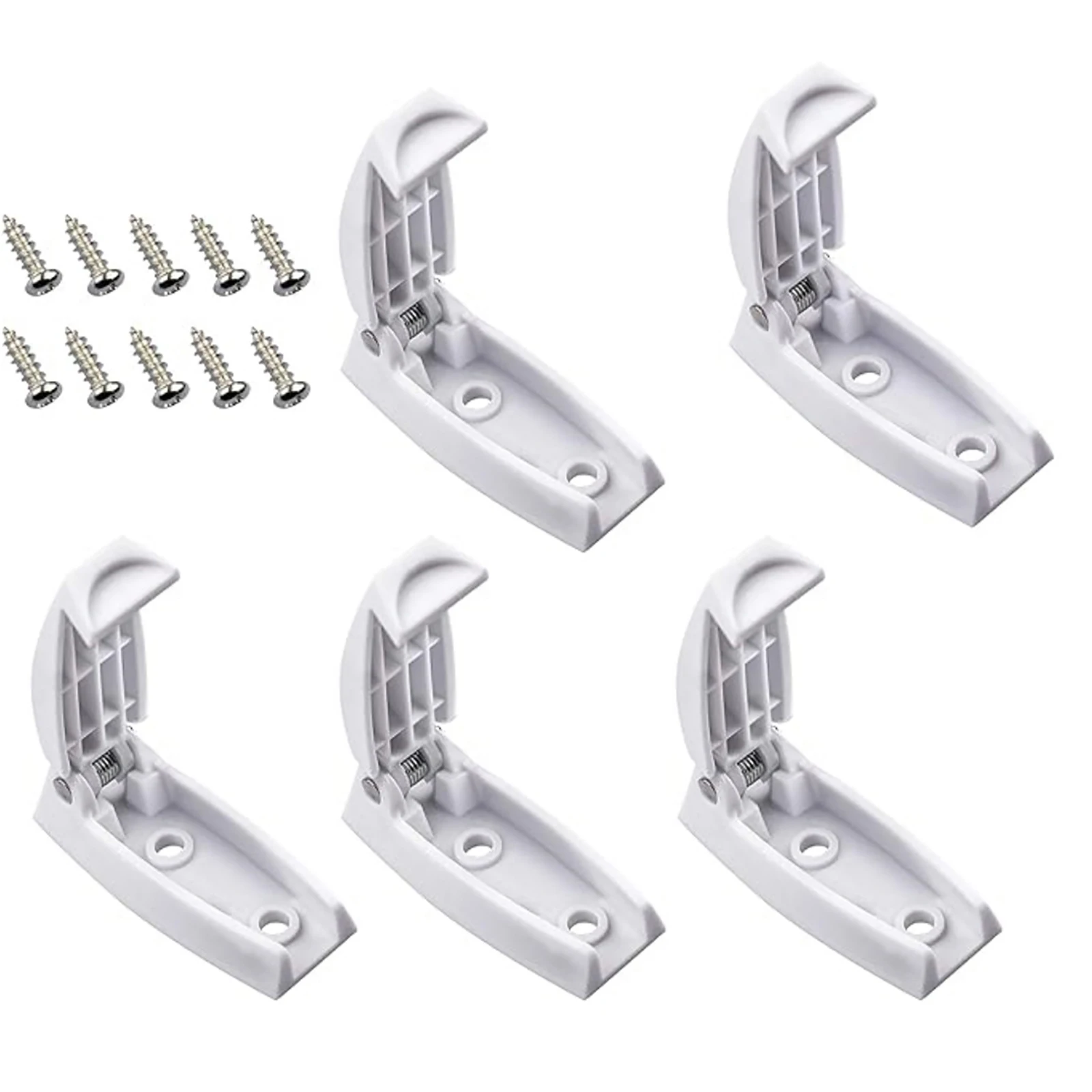 5Pcs/Set RV White Camper Baggage Door Catch Holder Clips Latch For Trailer Motorhome Accessories RV Door Hook Hide Folding Clasp