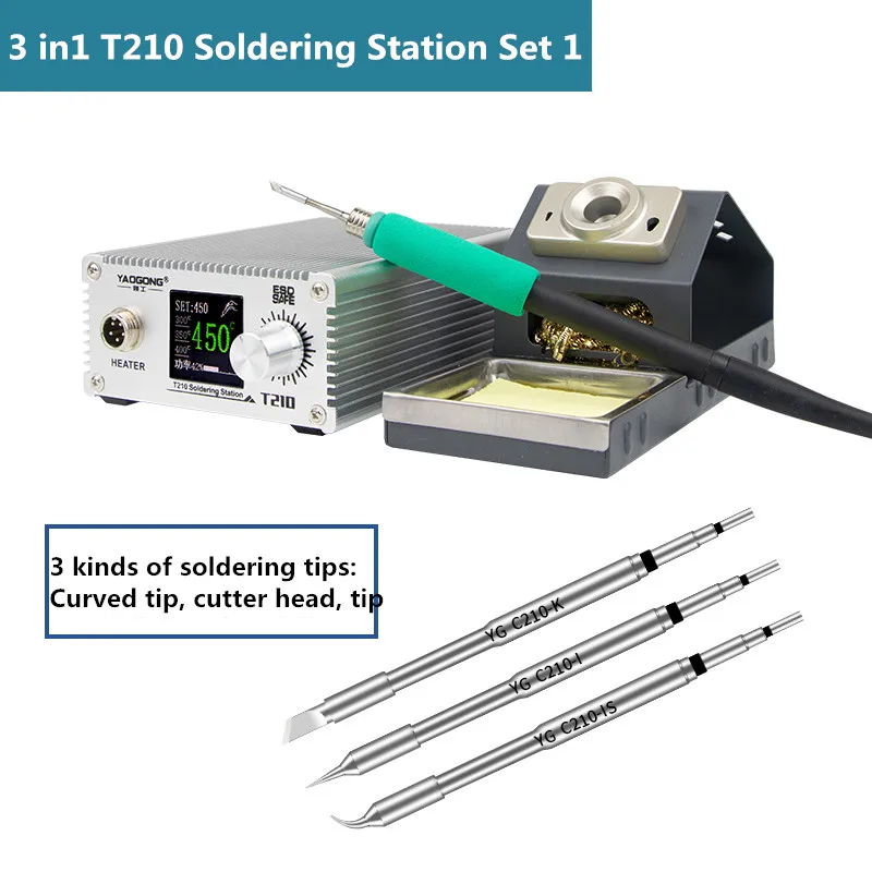 YAOGONG T210 Intelligent Thermostatic Soldering Station  Electric Welding Iron Platform  with Rapid Tin Reduction for Phone