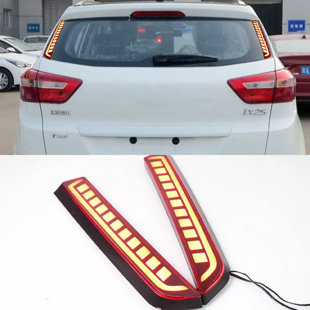 Nice 1 Pair LED Reflector Led Rear Trunk Lamp Braking lights Driving Lights rear fog lamp For Hyundai IX25 Creta 2014-2019