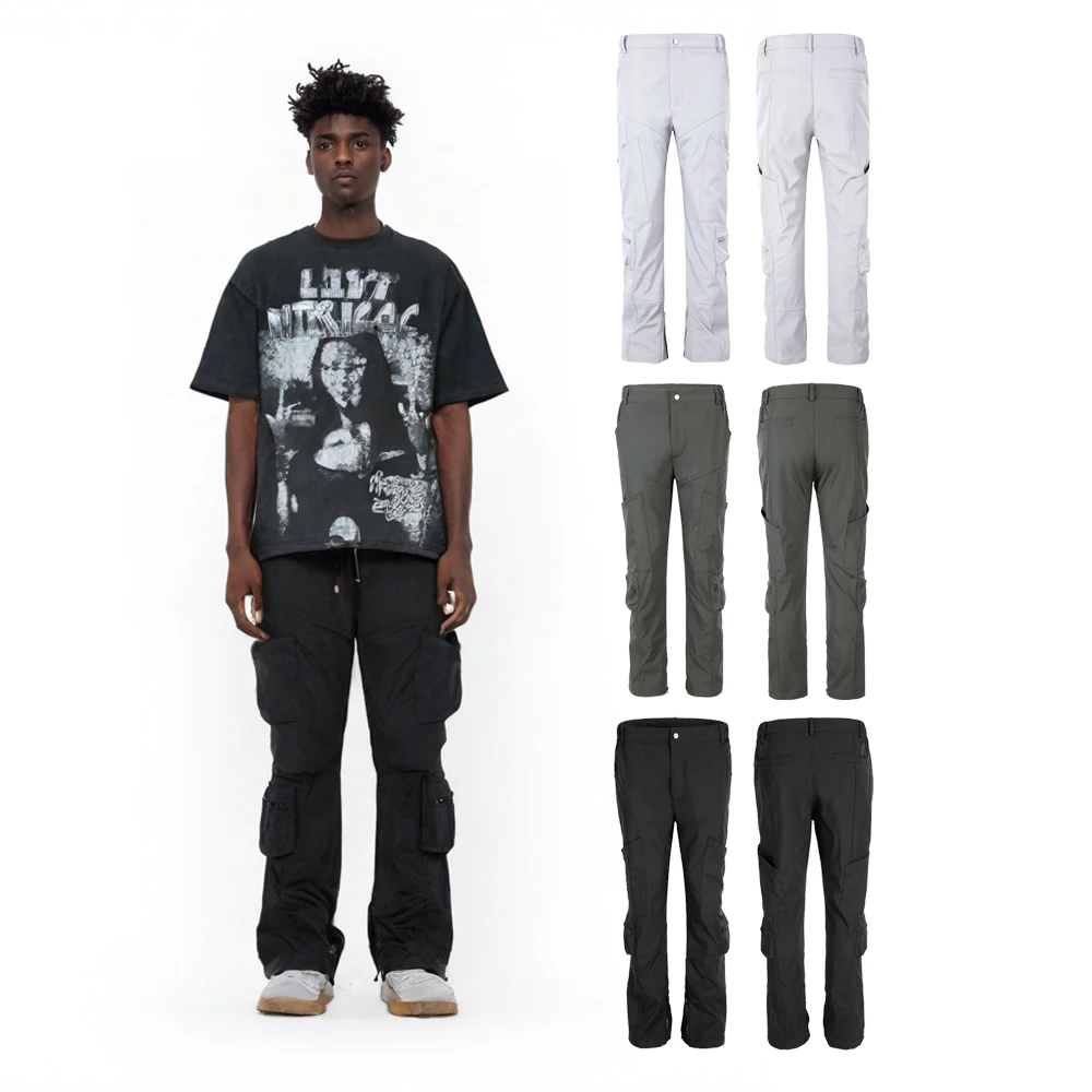 Street chic Zak met ritssluiting Functionele stijl Rechte broek Baggy cargobroek Hiphop Street Style Casual dagelijkse tactische herenbroek