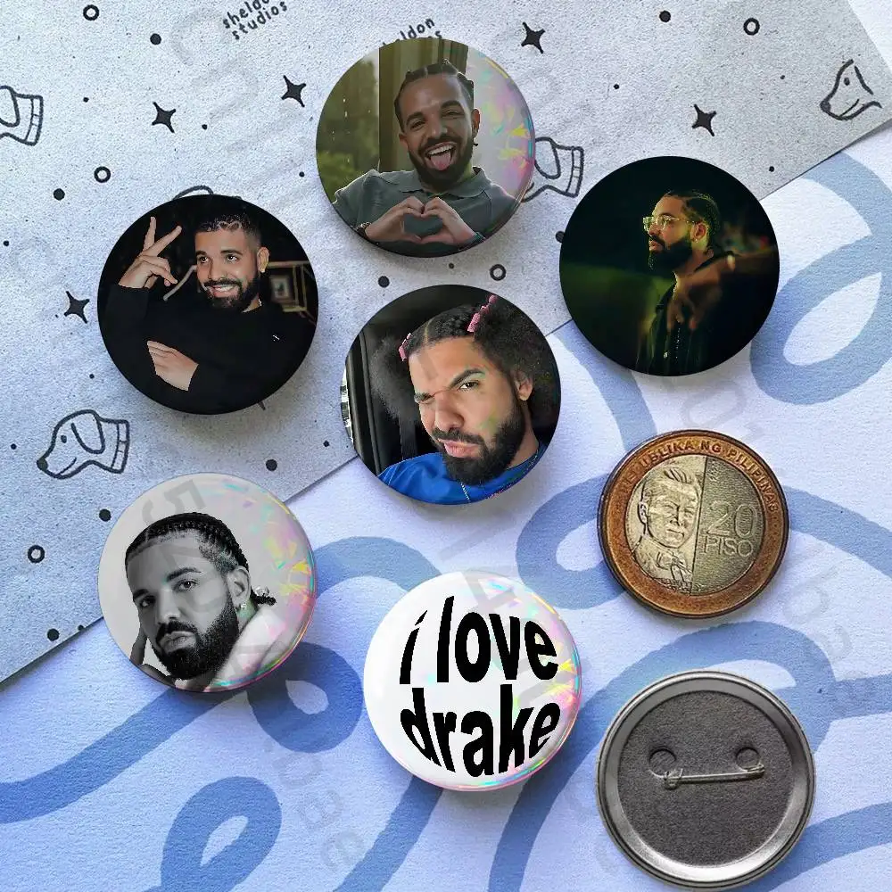 

Rapper D-Drake 25mm 75mm 44mm 58mm 32m Coin Badges Personalized Handmade Round Brooches Pins Accessory
