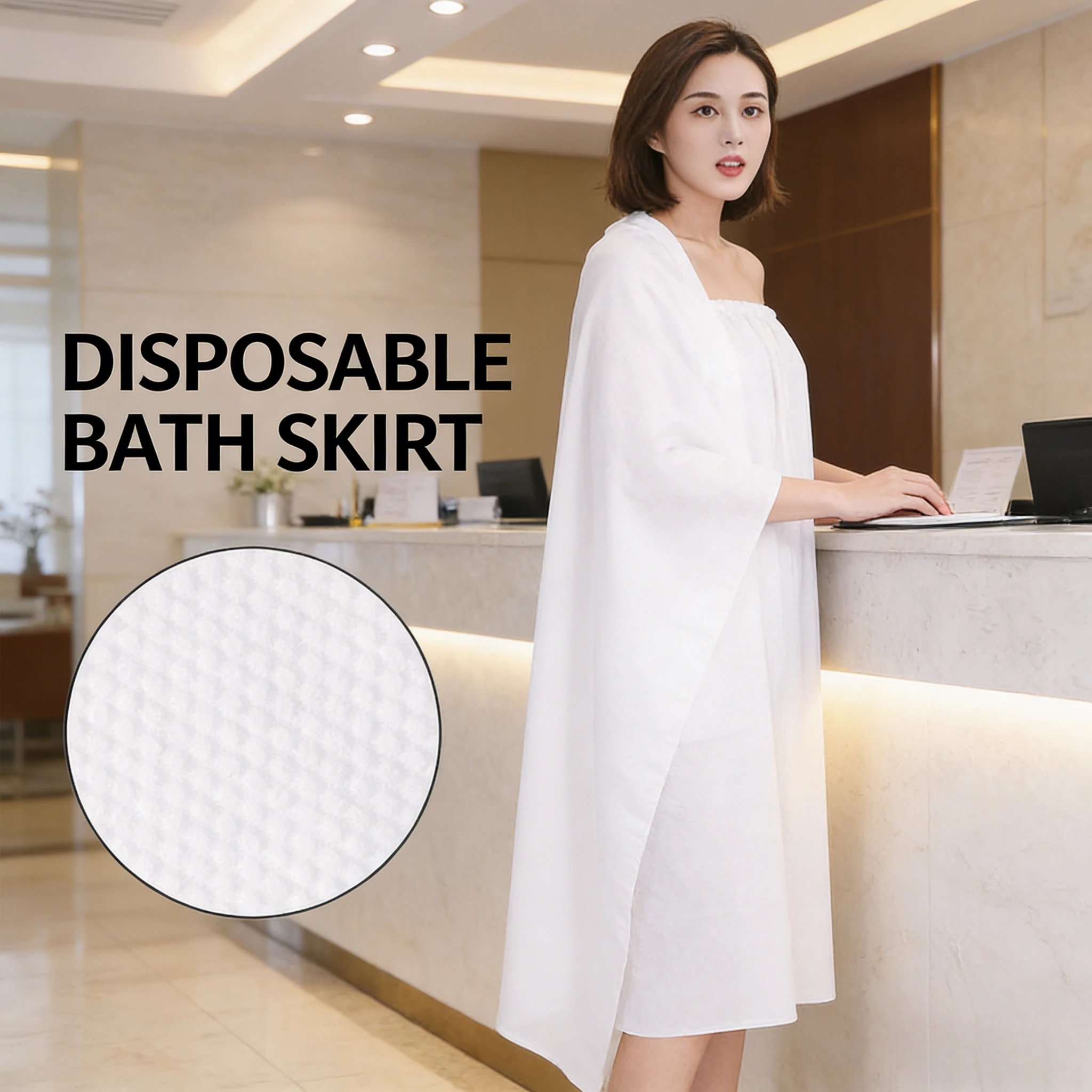 

Одноразовое банное платье-накидка 2026 для спа-салонов, саун и ухода за телом: легкая и удобная одежда