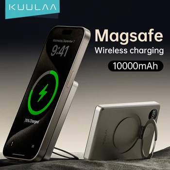 KUULAA Magsafe Power Bank 10000mAh Magnetic Battery with Stand External Battery Fast Charging For iPhone