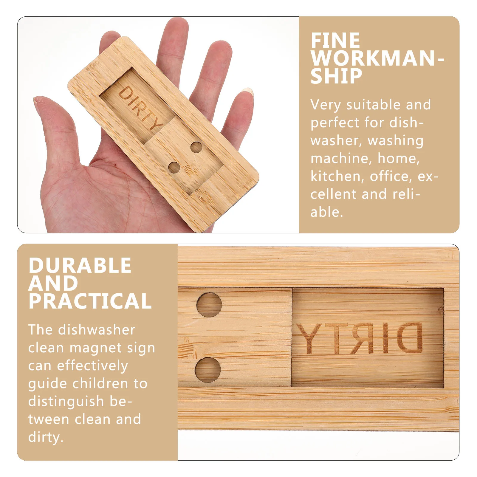 Creative Sliding Clean Dirty Dishwasher Magnet for Kitchen Washing Machine Magnetic Clean Sign Dishwasher Magnet