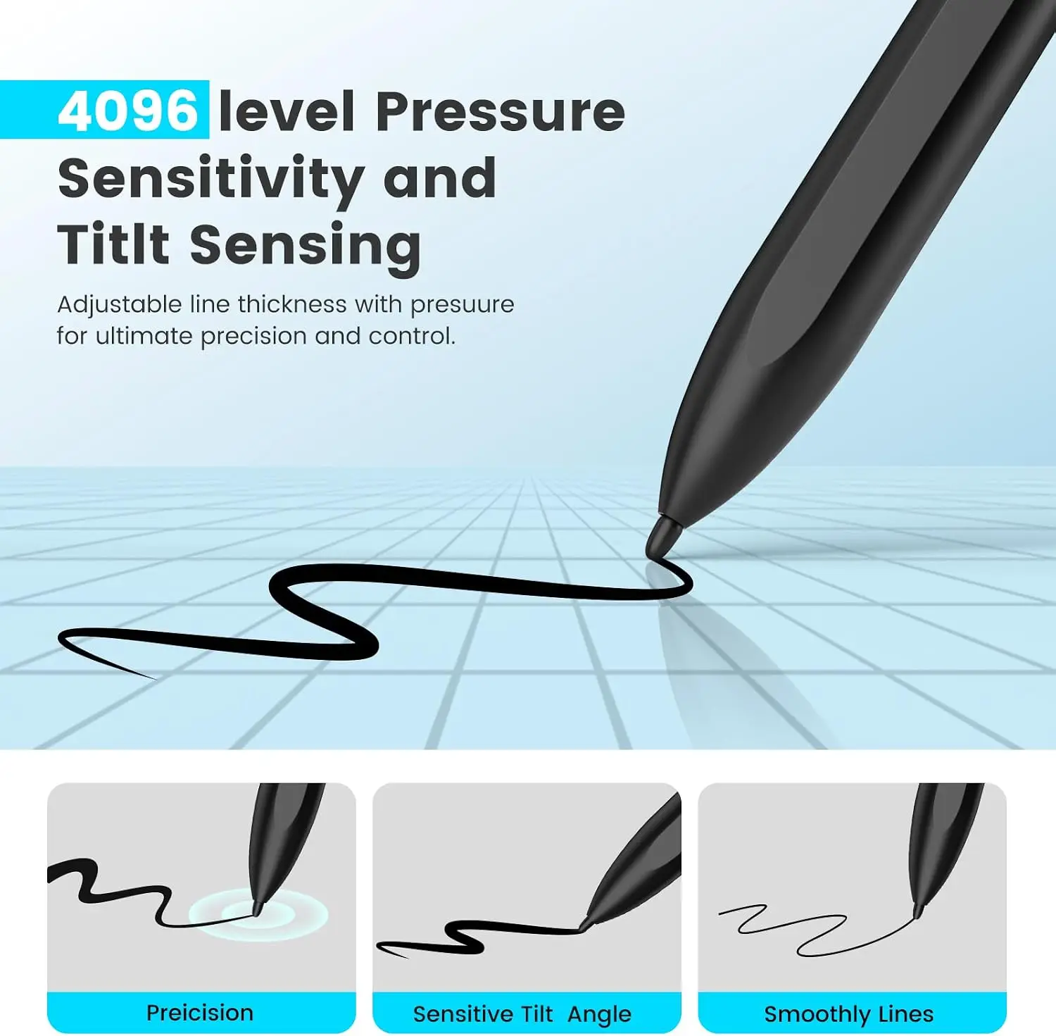 Tablike Magnetic EMR Stylus Pen for Samsung Galaxy Tab S6-S11 Ultra/Remarkable 2 Stylus Pencil with Eraser 4096 Pressure Levels