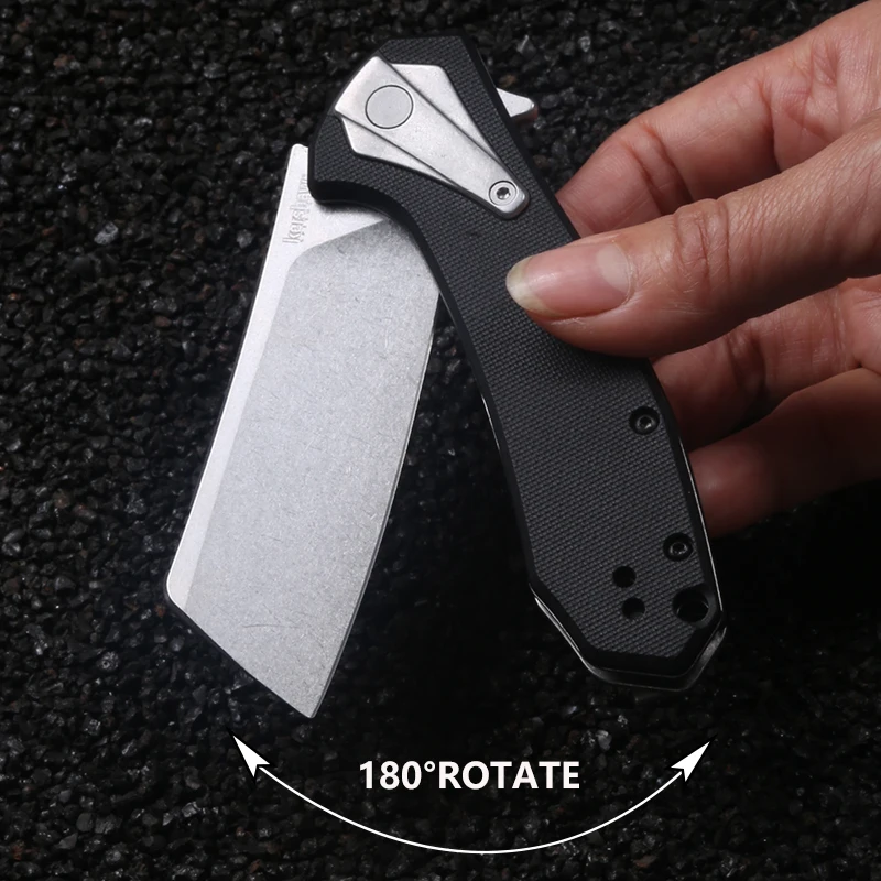 KS 3455 Steel handle with back clip design for easy carrying, fruit knife, gift, EDC convenient pocket knife, outdoor cutting kn