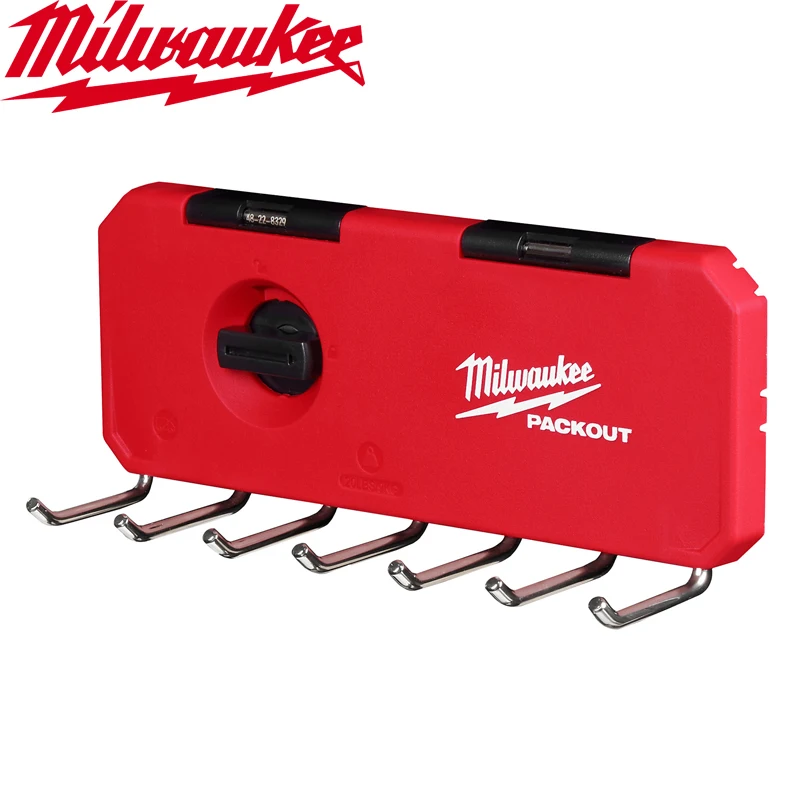 Milwaukee PACKOUT 48-22-8329 7 Hook Rack Wall Mounted Storage Article Metal Reinforcement Durable Tool Accessories 1PCS/3PCS