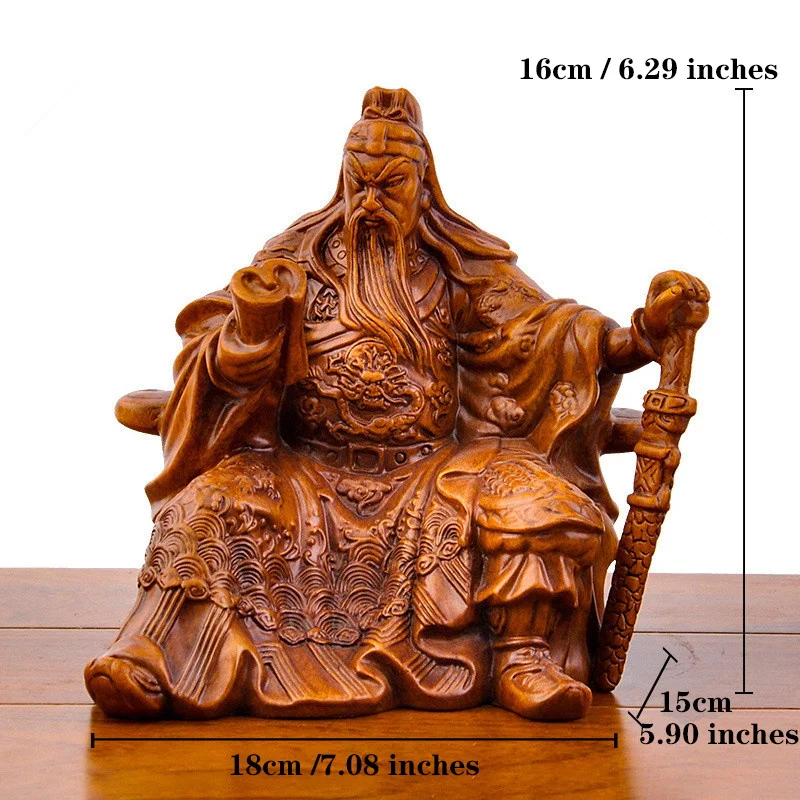 Guan Yu Figurine Guan Gong Reading Statue God of Wealth Sculptures Resin Crafts Living Room Office Home Decor Ornaments Gifts